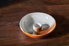 Candra Off White & Terracotta Ceramic Candle Holder - CH0101 - Uneeka
