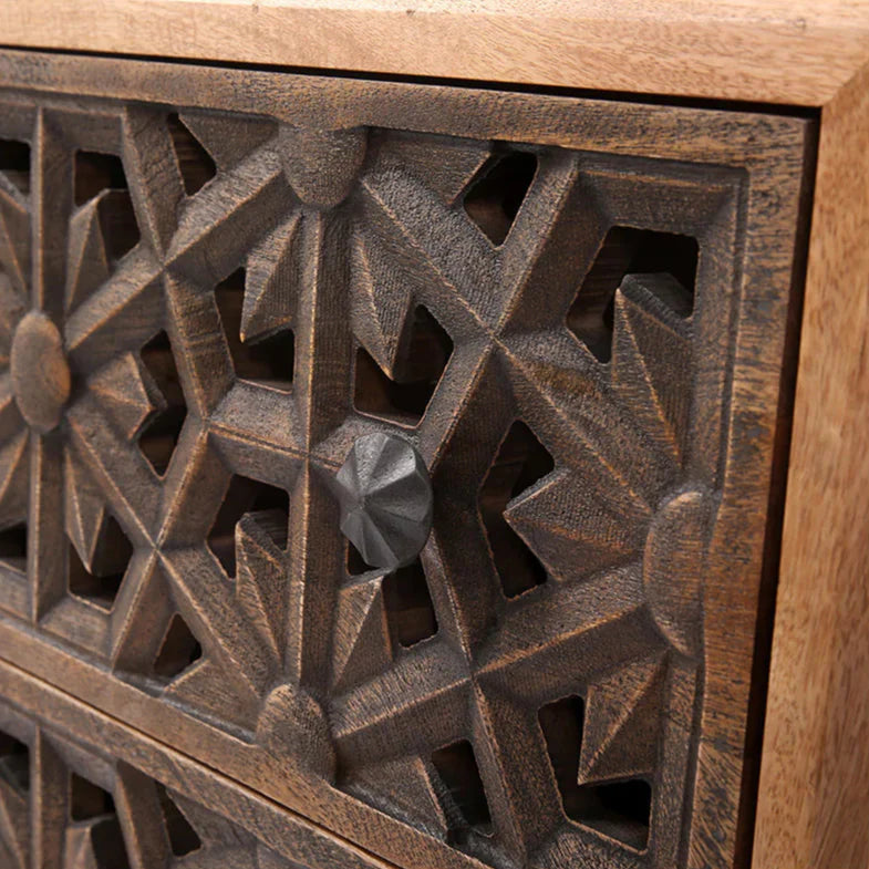 Three Drawer Cut Out Chest Of Drawers - BACD00002A - Uneeka