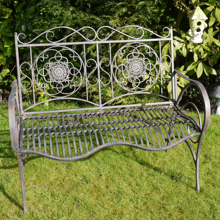 Ornate Antique Metal Bench
