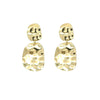 Hammered Disc Drop Stud Earrings - CE-1808-GD - Uneeka