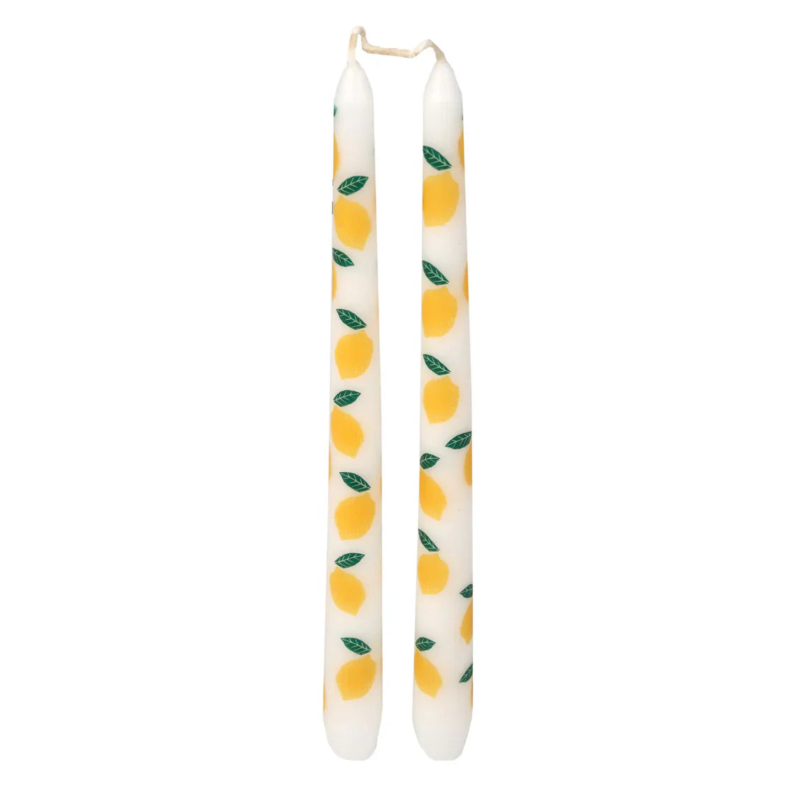 Pack Of 2 Lemon Patterned Dinner Candle - CSHOP-CNDL-TPR-LEM - Uneeka