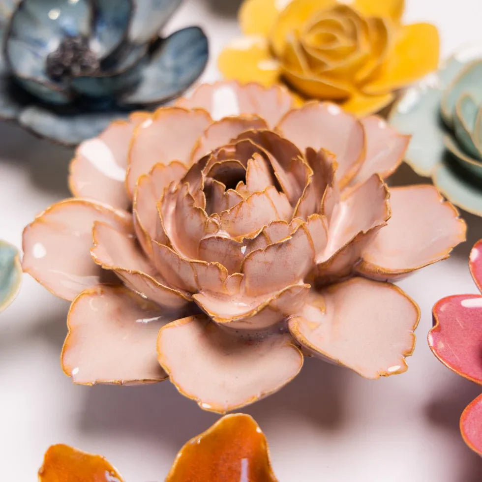 Ceramic Pink Zinna Flower - C15PIZ -Uneeka