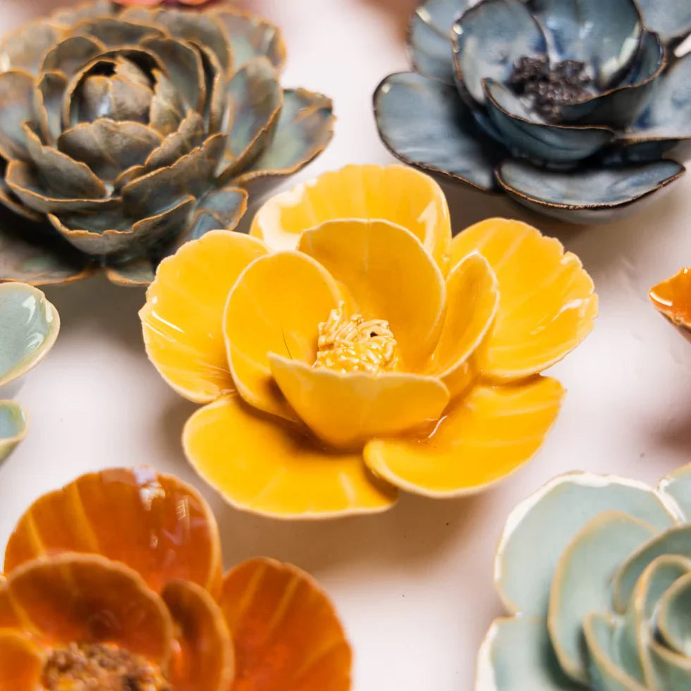 Ceramic Yellow Lotus Flower - FR0006 - Uneeka
