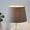 Hammered Clear Glass Table Lamp with Grey Shade 106274 Uneeka Lighting