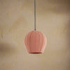 Light Pink Bouclé Textured Bell Pendant - Uneeka Lighting