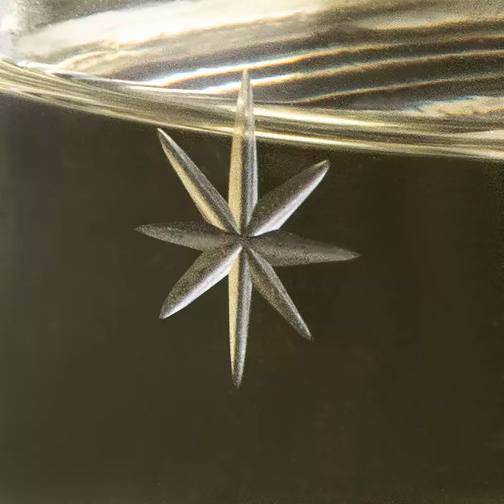 Red Wine Glass Etched Stars - MK8218 - Uneeka