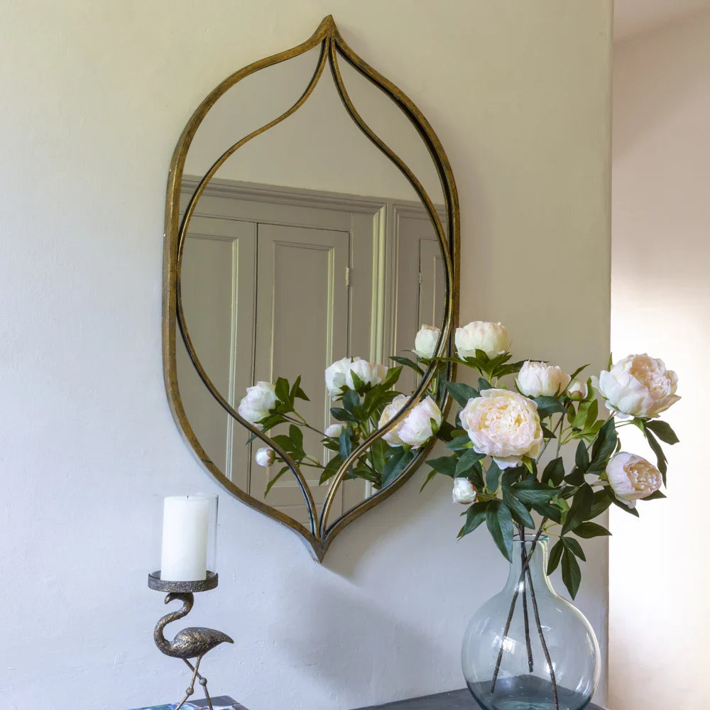 Elegant Antique Brass Moroccan Style Mirror - MQ21023 - Uneeka