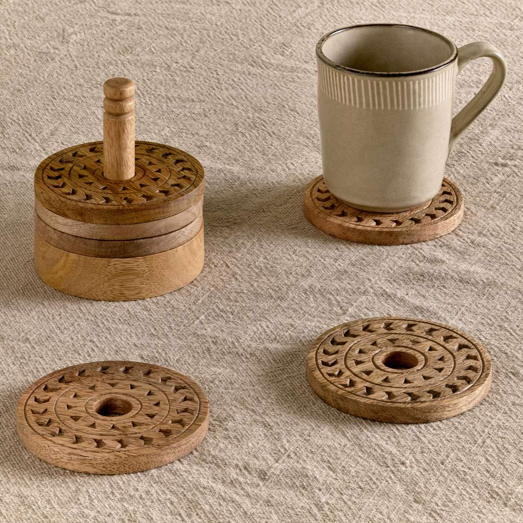 Nkuku Anali Set Of 6 Etched Coasters - AM5801 - Nkuku at Uneeka