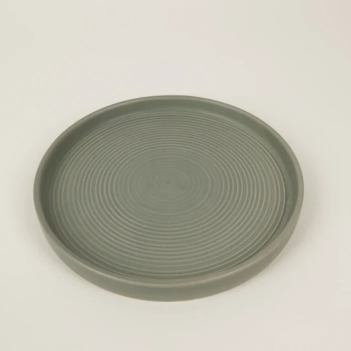 St Eval Sage Ceramic Candle Plate -  F01020 - Uneeka