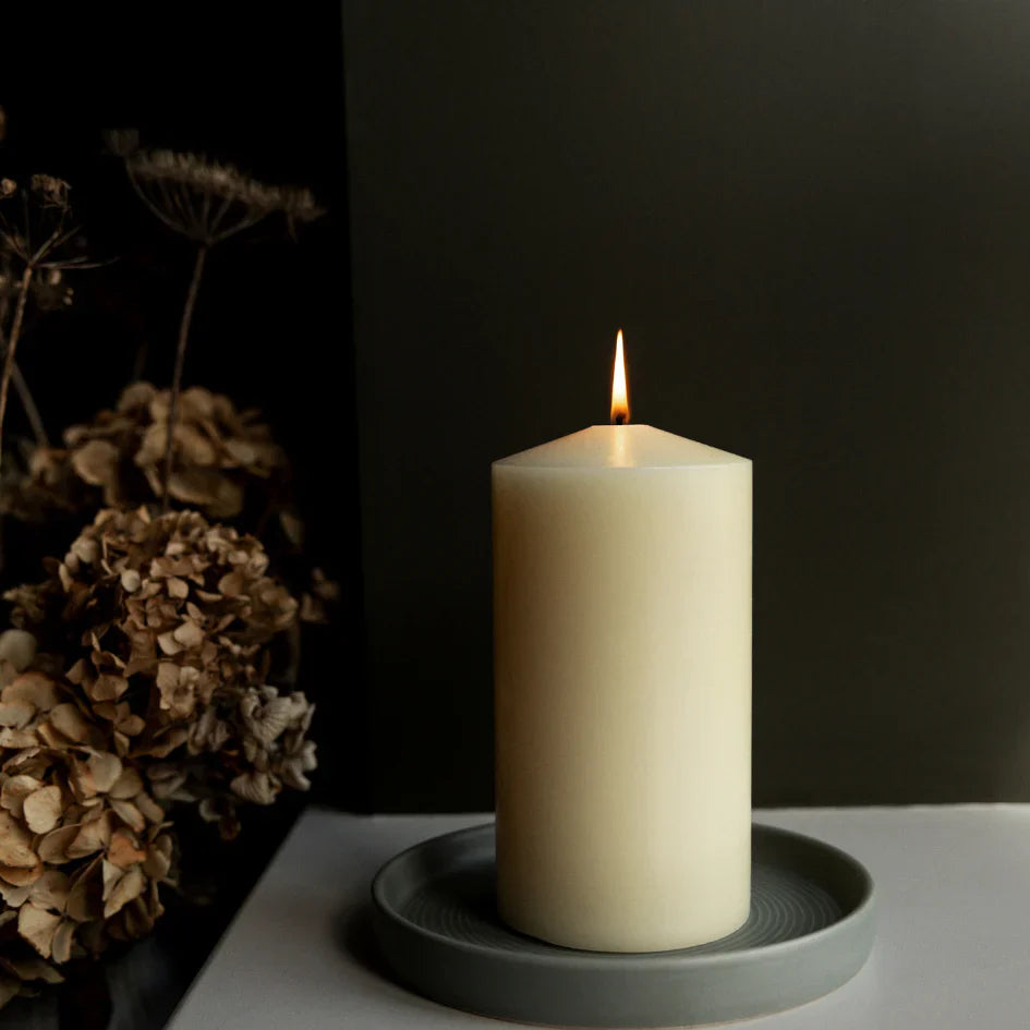 St Eval Sage Ceramic Candle Plate -  F01020 - Uneeka