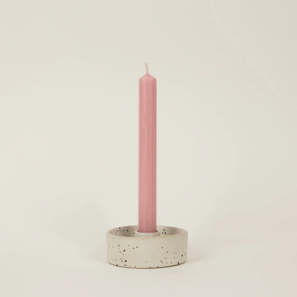 St Eval Stone Speckled Candle Holder - F01024 - Uneeka