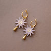 Sunburst Swirl with Teardrop Hoops - Dusky Lilac & Brass - Uneeka