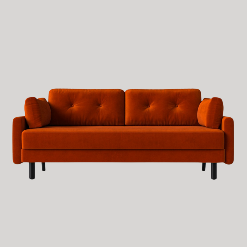 Swyft Model 04 3 Seat Double Sofa Bed - Paprika Eco Velvet - Swyft at Uneeka