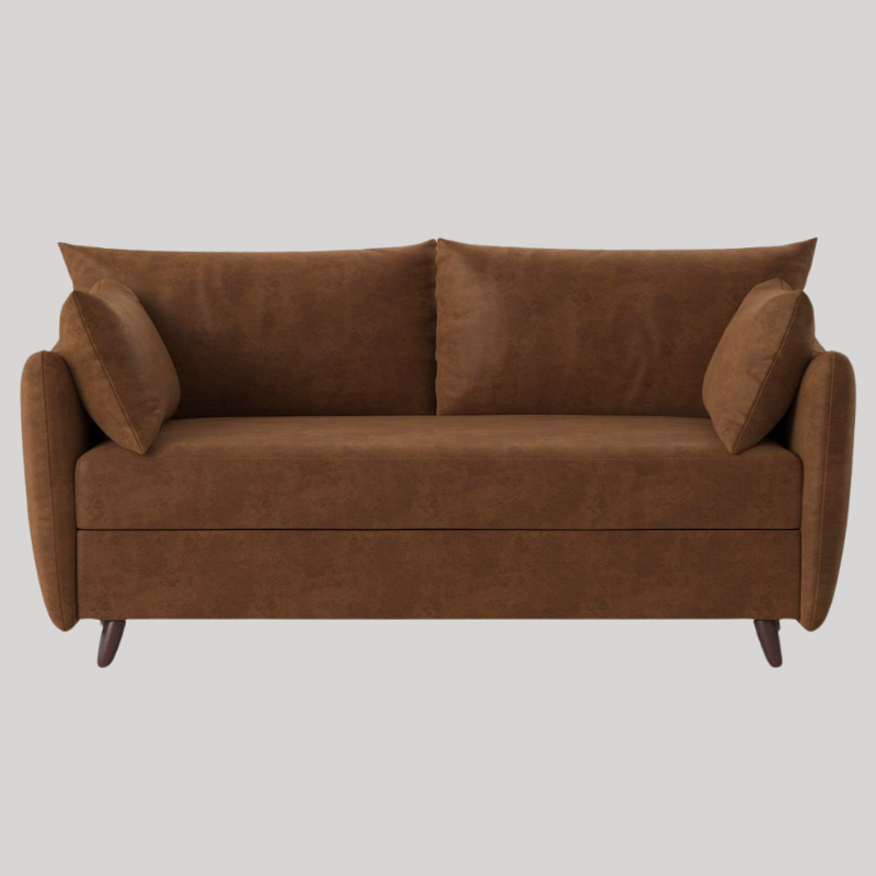 Swyft Model 08 2.5 Seater Sofa Bed - Faux Leather Chestnut - King Size - Swyft at Uneeka