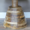 Wood Panel Pedestal Coffee Table Uneeka