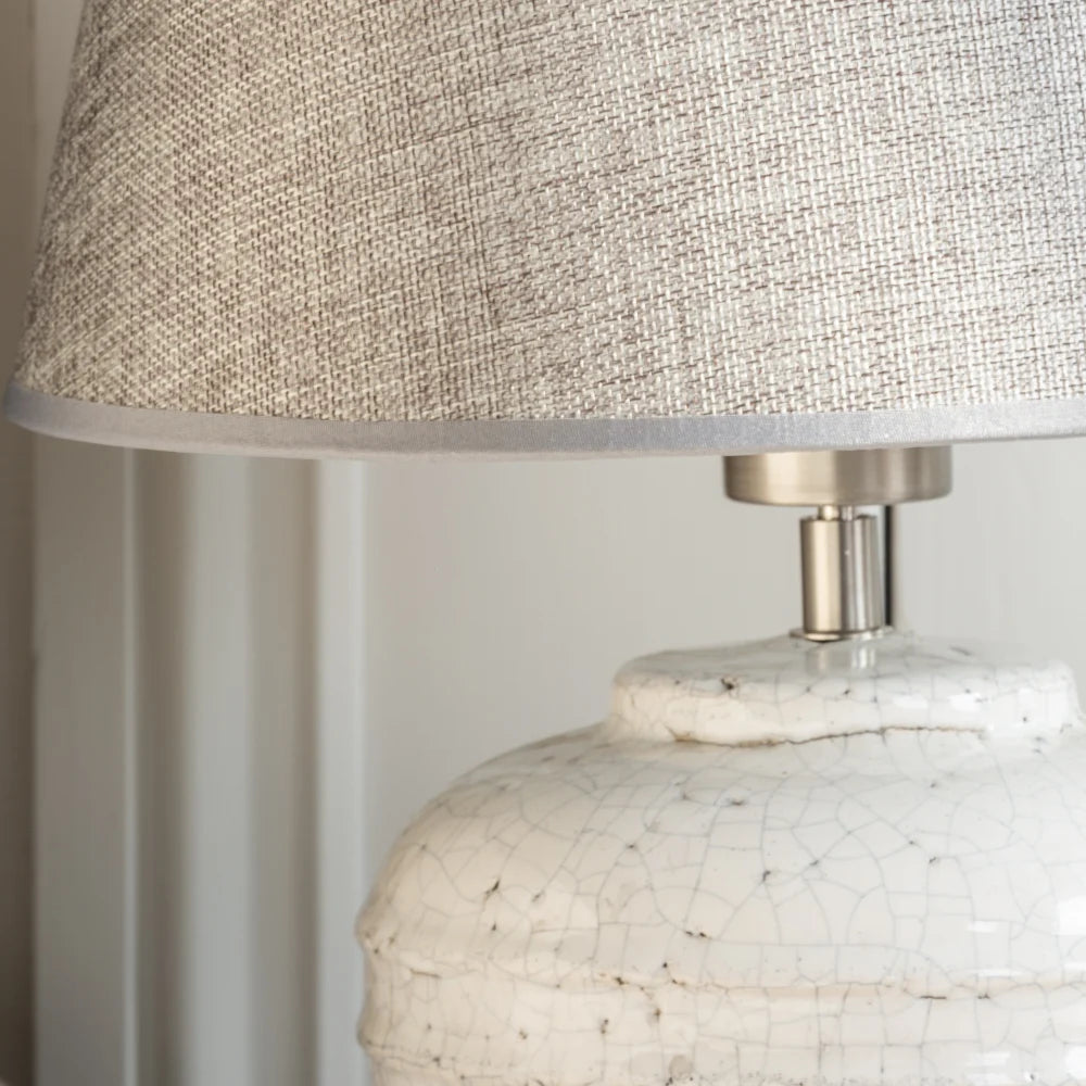 Stoneware Crackle Glaze Lamp with Grey Shade - YH21200 - Uneeka