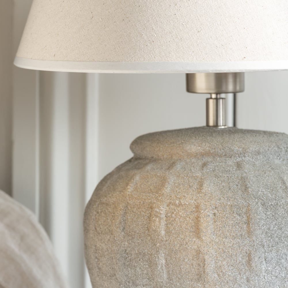 Stoneware Minnie Table Lamp with Cream Shade - YH21202 - Uneeka