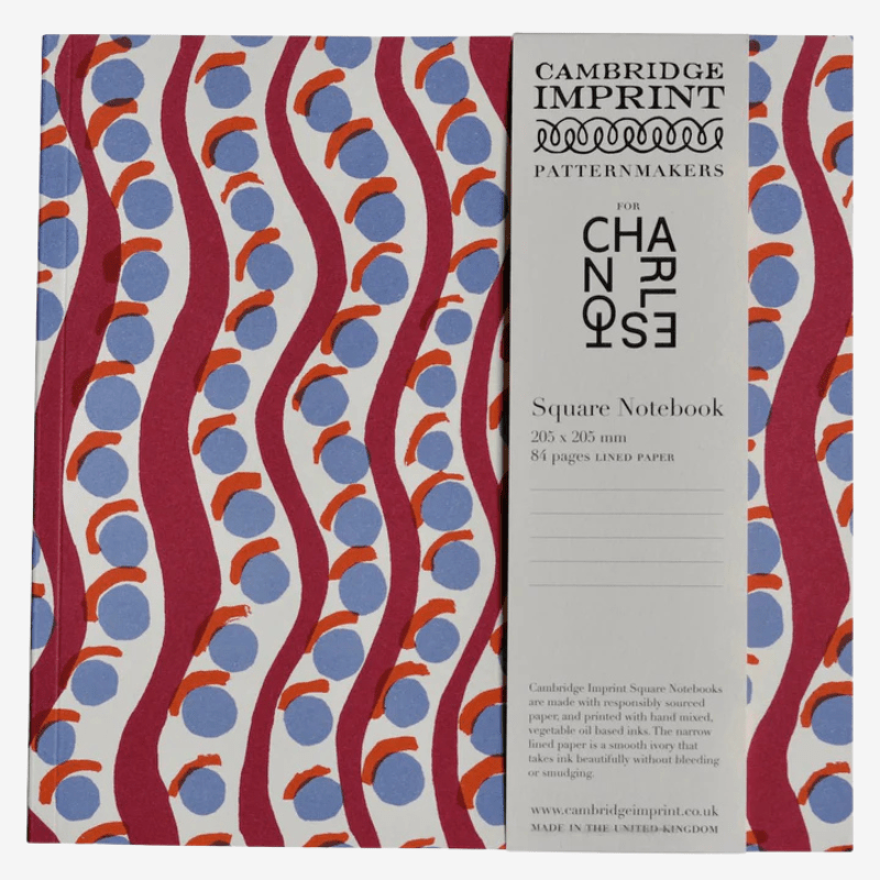 Abstract Circle & Wave Lined Paper Square Notebook - SQN CHS scumble - Uneeka