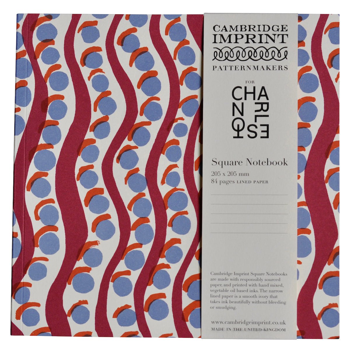 Abstract Circle & Wave Lined Paper Square Notebook - SQN CHS scumble - Uneeka