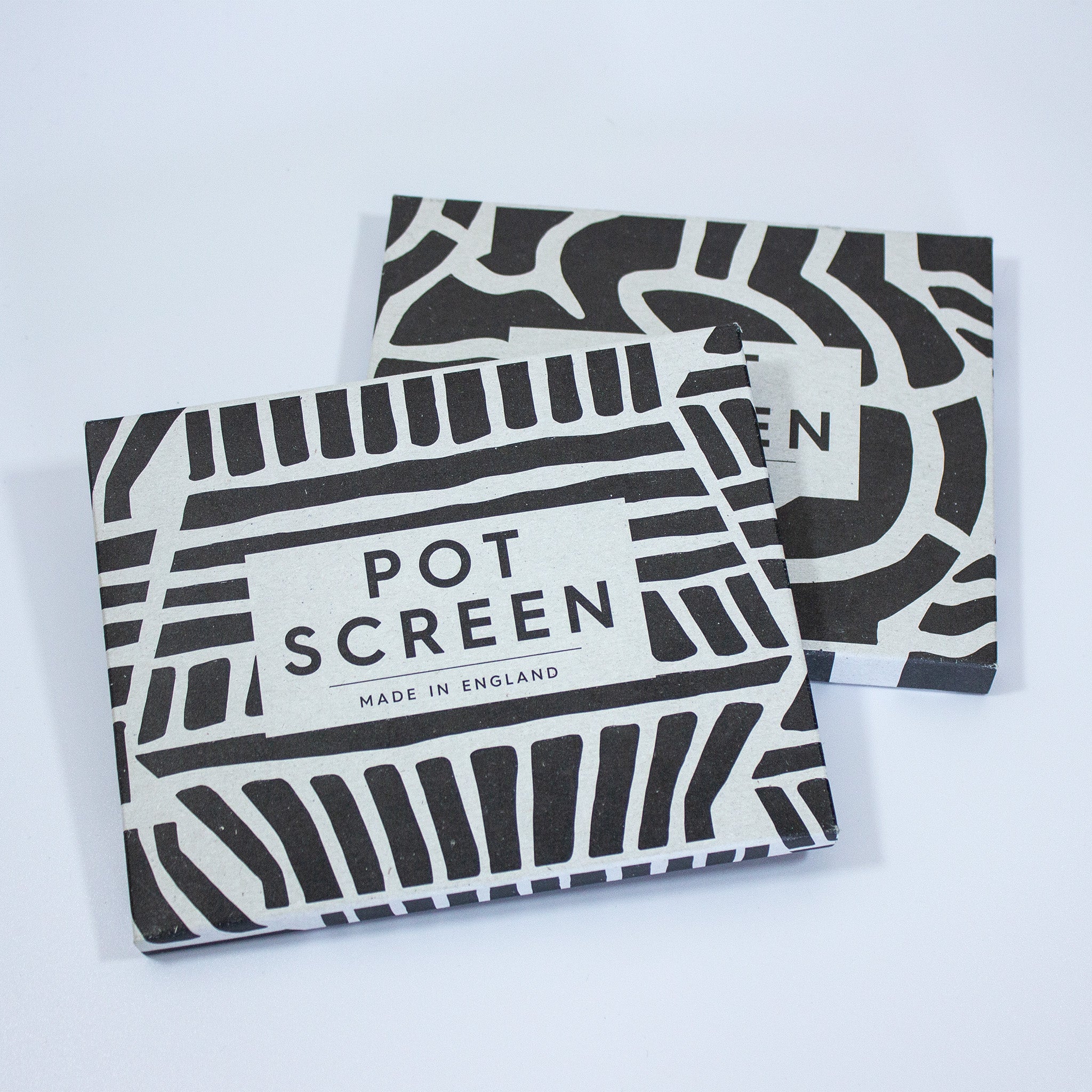 Abstract Pattern Wooden Black & White Pot Screen - WPSS - Uneeka
