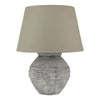 Adonis Stone Round Table Lamp with Linen Shade - 23624 - Uneeka