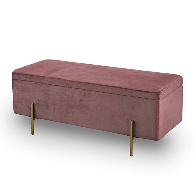 Alexia Velvet Ottoman - LOLAPINK - Uneeka