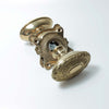 Antique Brass Art Nouveau Oval Door Knob Set - 01.083.AB.50 - Uneeka