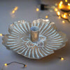 Antique Brass Flower Shaped Candle Holder - 10418 - Uneeka