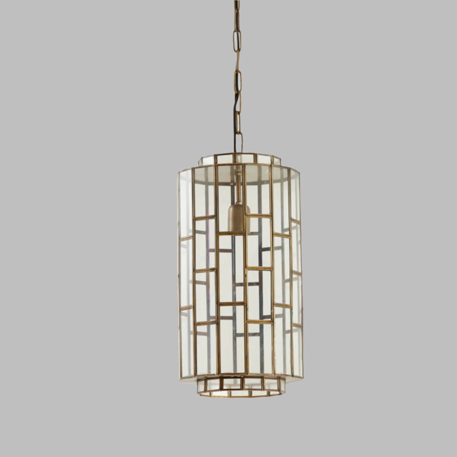 Antique Bronze & Glass Drop Pendant Hanging Lamp - 3004318 - Uneeka