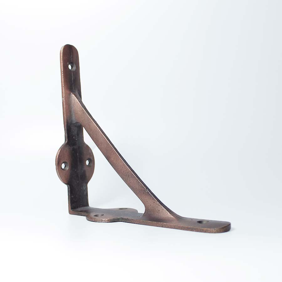 Antique Copper Gallows Shelf Bracket with Plain Lugs - 09.070C.AC.203 - Uneeka