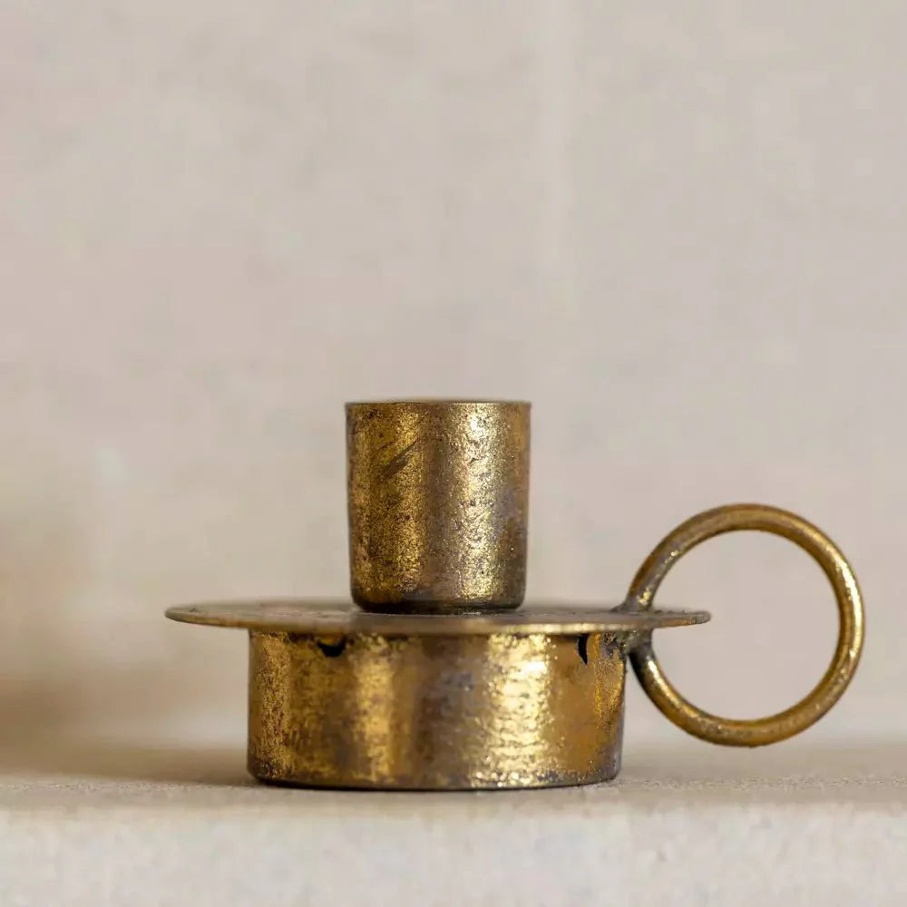 Antique Gold Metal Candle Holder - LUL24166 - Uneeka