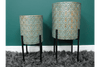 Art Deco Blue and Gold Metal Planters - 7878S - Uneeka
