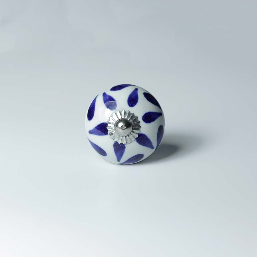 Assorted Ceramic Blue Round Door Knob - ASP21102 - Uneeka