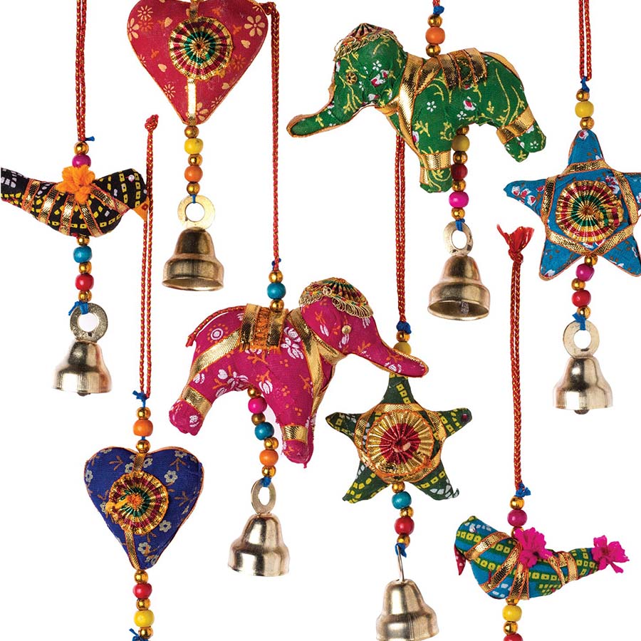 Assorted Colour Hanging Fabric Decorations - XM60BIRD - Uneeka