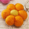 Assorted Felt Block Colour Flower Keyring - KR17 - Uneeka