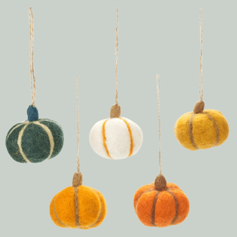 Assorted Hanging Felt Pumpkins* - ANHPSF - WHITE - Uneeka