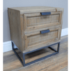 Bamboo Effect Two Drawer Wooden Bedside Cabinet - 9044 - Uneeka