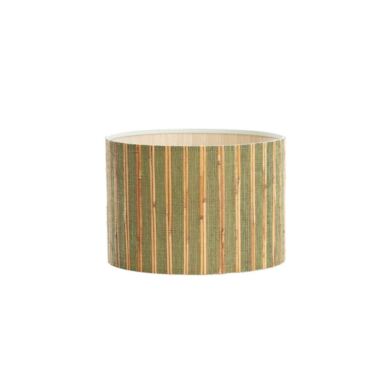 Bamboo & Green Jute Striped Lampshade - 3908976 - Uneeka