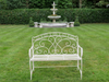 White Metal Outdoor Bench