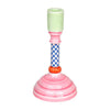 Block Colour Enamel Candle Stick Holder - CSHOP - HOLD - MTL - STR - CHECK - Uneeka