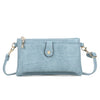 Block Colour Faux Leather Clutch Bag - 23342 - Light Blue - Uneeka