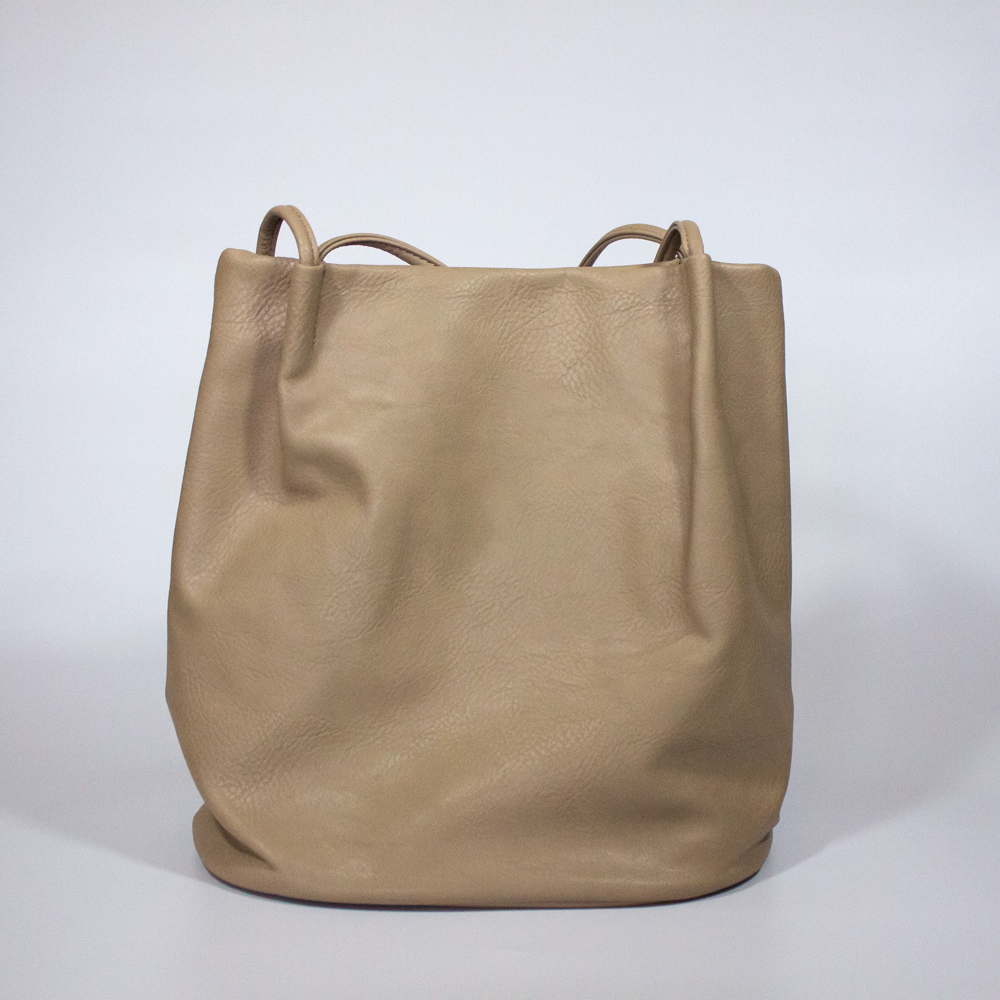Block Colour Faux Leather Shoulder Handbag - 6773 - KHAKI - Uneeka