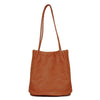 Block Colour Faux Leather Shoulder Handbag - 6773 - TAN - Uneeka