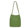 Block Colour Faux Leather Shoulder Handbag - 6773 - GREEN - Uneeka