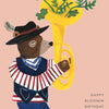 Blooming Birthday Bear Greetings Card - HCWB06 - Uneeka