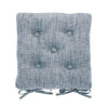 Blue Chambray Seat Pad with Ties - CHMSPB - Uneeka