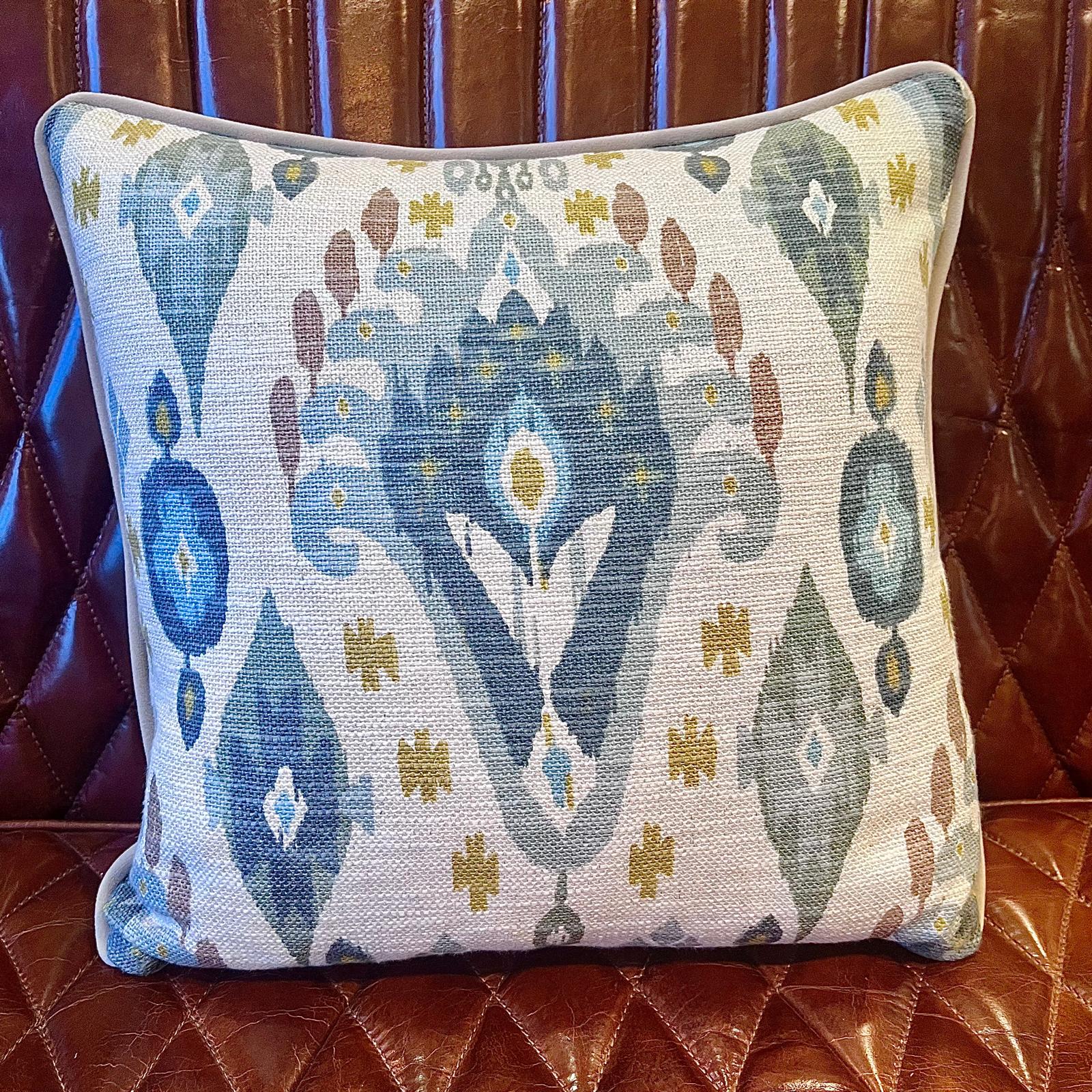 Blue & Cream Tribal Print Scatter Cushion - SCATTER CUSHIONS - TRIBAL - Uneeka
