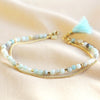 Blue Semi - Precious Stone & Chain Double Anklet* - 54879 - Uneeka