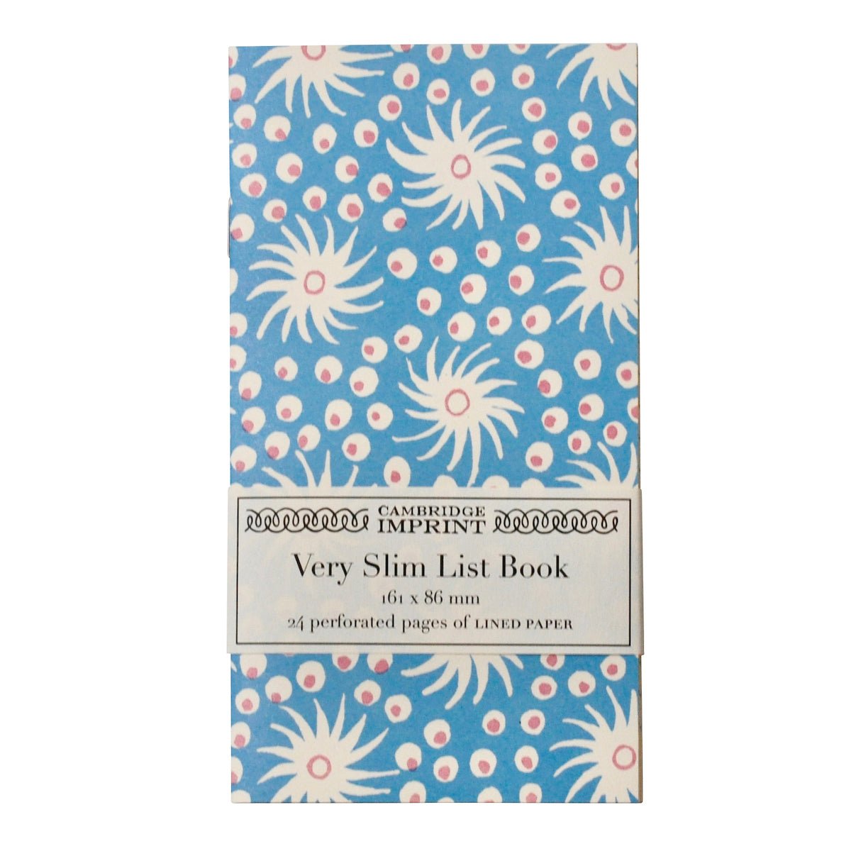 Blue Spiral & Dot Pattern 24 Lined Page Slim List Book - VSLB MWY blue and pink - Uneeka