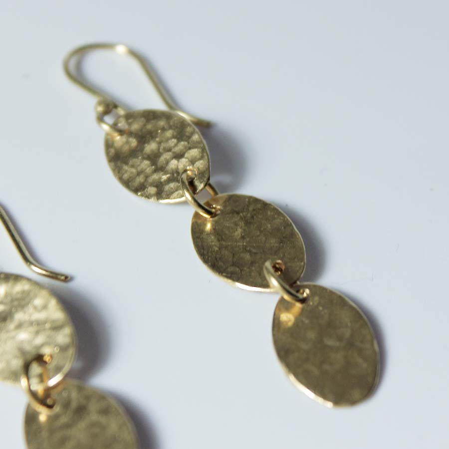 Brass 3 Oval Drop Earrings - JEMB19 - Uneeka